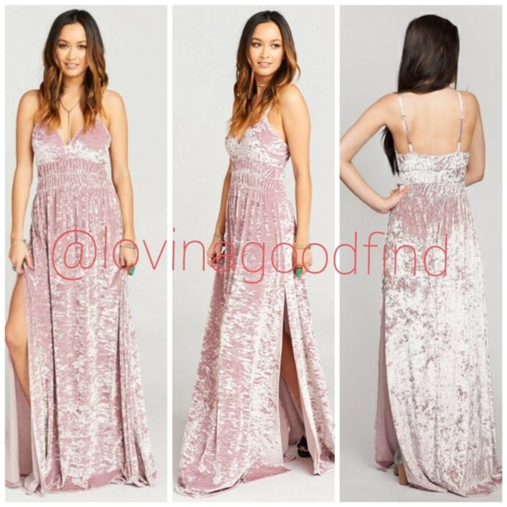 Show Me Your Mumu Aurora Pink Crushed Velvet Dress NWT sz S